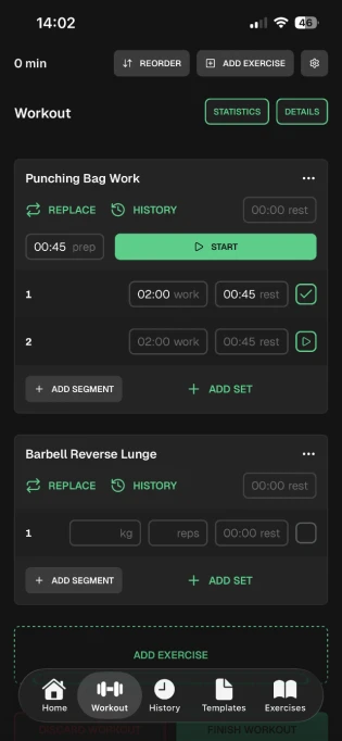 Intuitive workout module